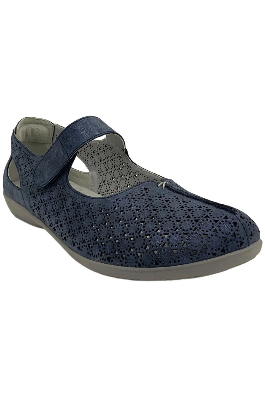 JBU Women's Cabo Classic Mary Jane Navy Shimmer - Medium